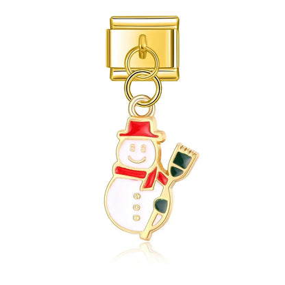 Christmas themed :Tree Snowman Deer Santa Claus silver&gold
