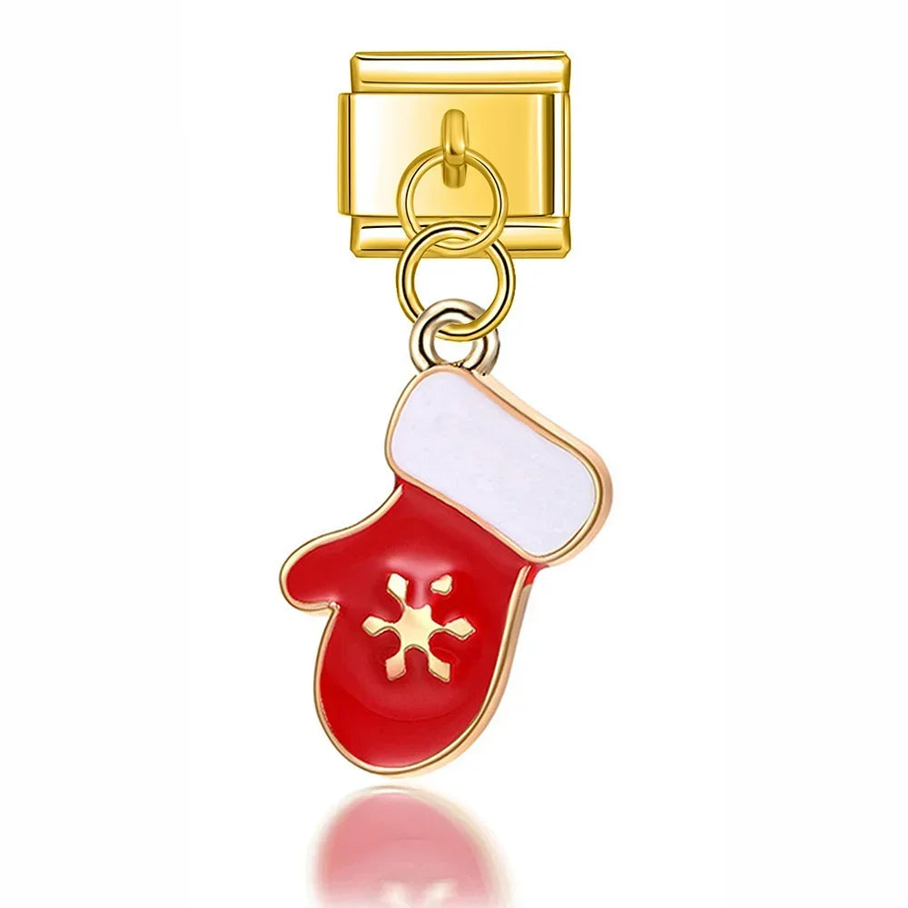 Christmas themed :Tree Snowman Deer Santa Claus silver&gold