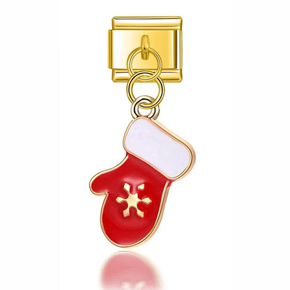 Christmas themed :Tree Snowman Deer Santa Claus silver&gold