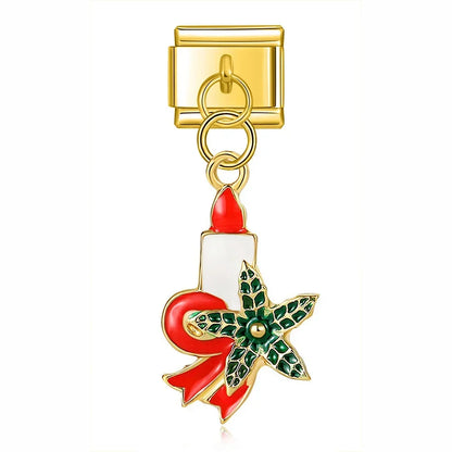 Christmas themed :Tree Snowman Deer Santa Claus silver&gold