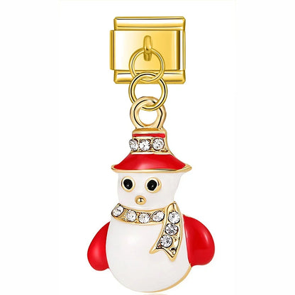 Christmas themed :Tree Snowman Deer Santa Claus silver&gold