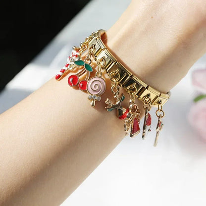 Christmas themed :Tree Snowman Deer Santa Claus silver&gold