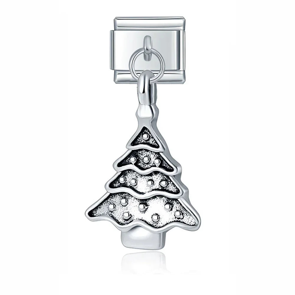 Christmas themed :Tree Snowman Deer Santa Claus silver&gold