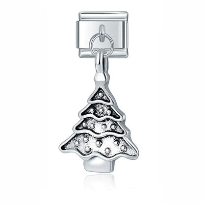 Christmas themed :Tree Snowman Deer Santa Claus silver&gold