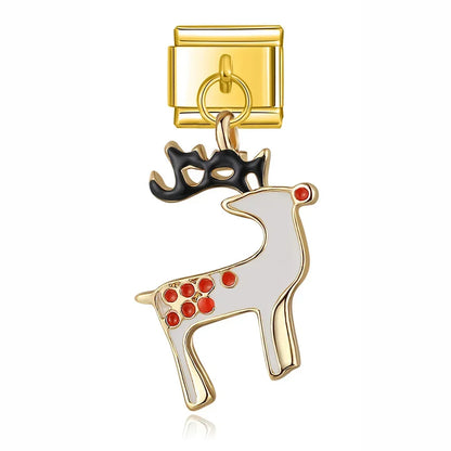 Christmas themed :Tree Snowman Deer Santa Claus silver&gold