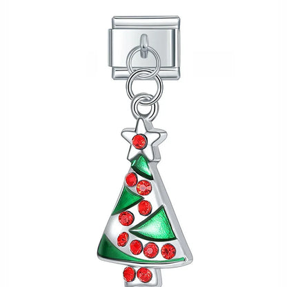 Christmas themed :Tree Snowman Deer Santa Claus silver&gold
