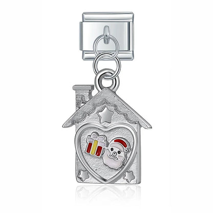 Christmas themed :Tree Snowman Deer Santa Claus silver&gold