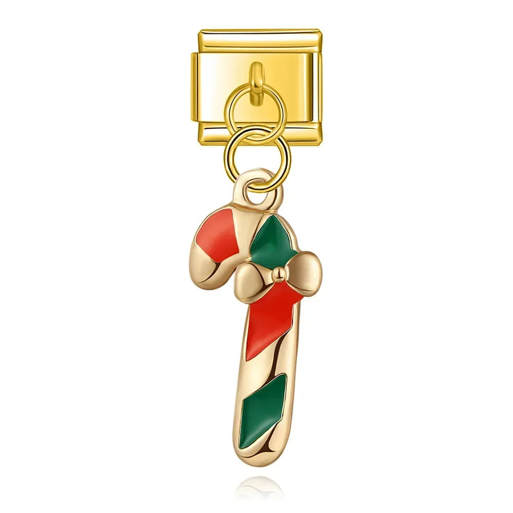 Christmas themed :Tree Snowman Deer Santa Claus silver&gold