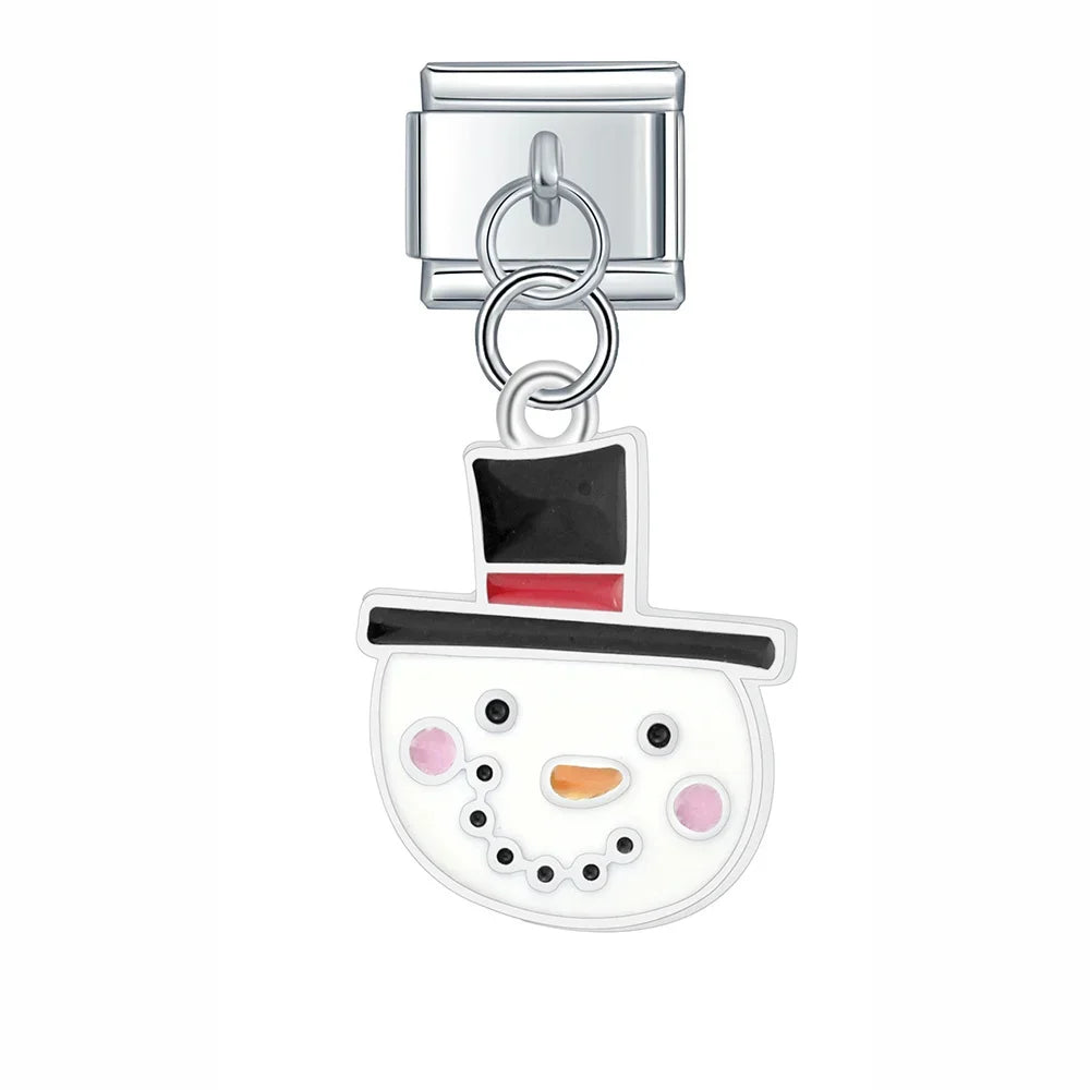 snow themed italian charms `