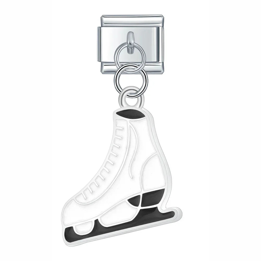 snow themed italian charms `