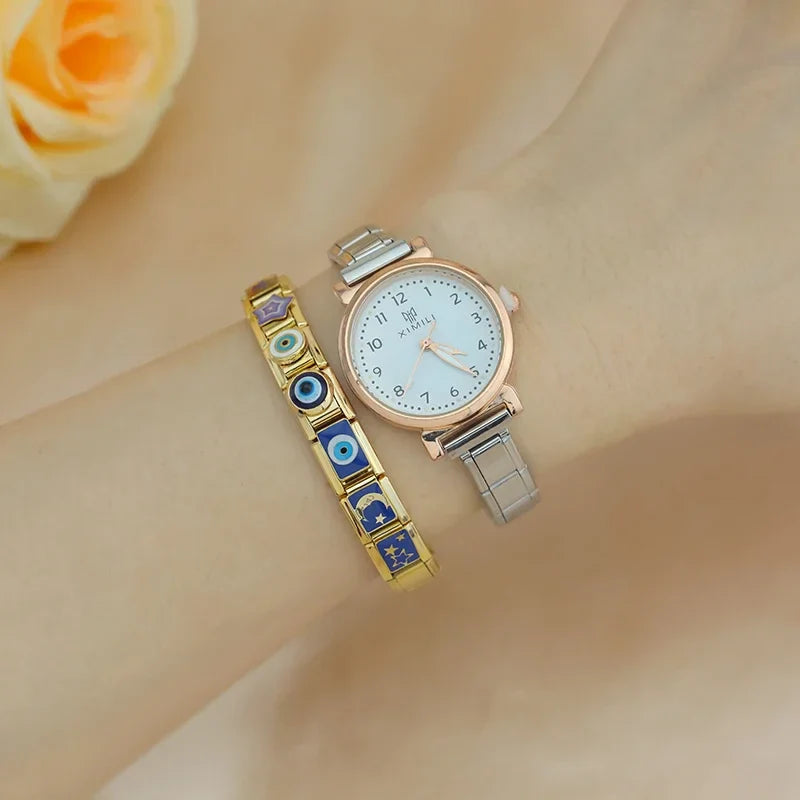 Moon Star Eye Golden Italian Charm DJ1373-A