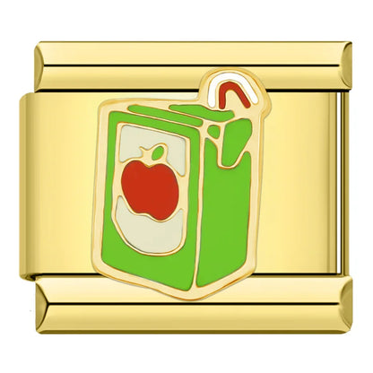Gold Love, Landscape & Drink Italian Charms — Tropical, Hearts, Boba & Travel Designs