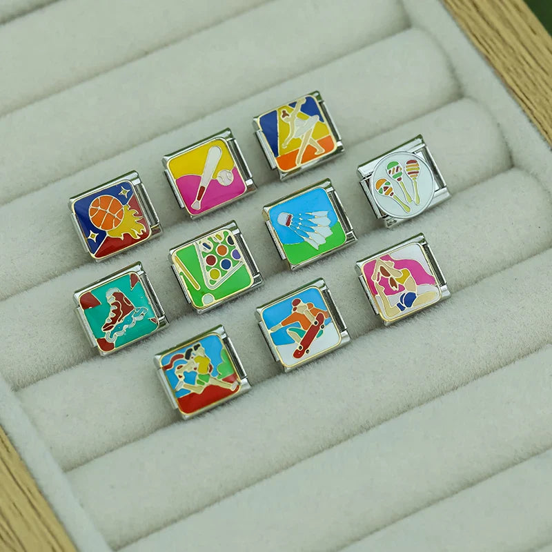 Hapiship Sports Running Yoga Ballet Italian Charm Links DJ1243-A