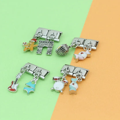Enamel Ballet Shoe & Dance Dangle Charm for Charm Bracelets