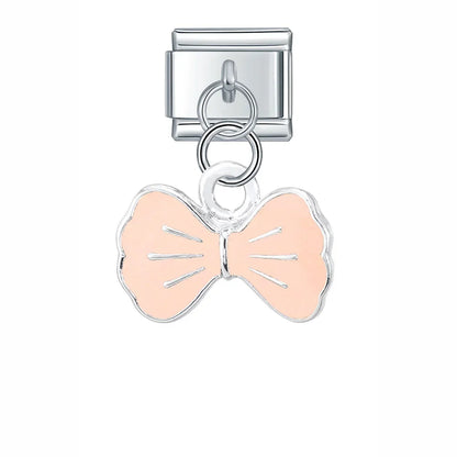 Colourful Butterfly & Bowknot Dangle Italian Charms — Pastel Butterfly & Bow Dangle Links