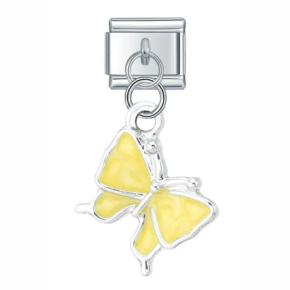 Colourful Butterfly & Bowknot Dangle Italian Charms — Pastel Butterfly & Bow Dangle Links