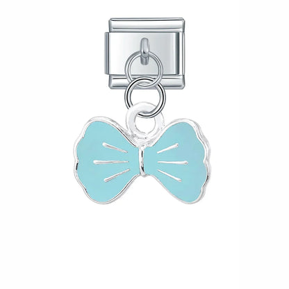 Colourful Butterfly & Bowknot Dangle Italian Charms — Pastel Butterfly & Bow Dangle Links