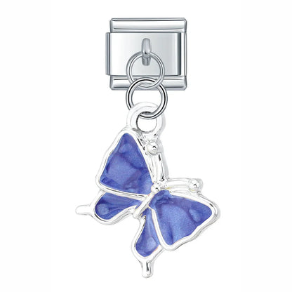 Colourful Butterfly & Bowknot Dangle Italian Charms — Pastel Butterfly & Bow Dangle Links