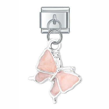 Colourful Butterfly & Bowknot Dangle Italian Charms — Pastel Butterfly & Bow Dangle Links