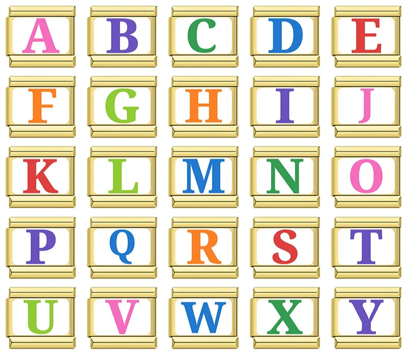 Golden Colorful 26 English Letters TZ042
