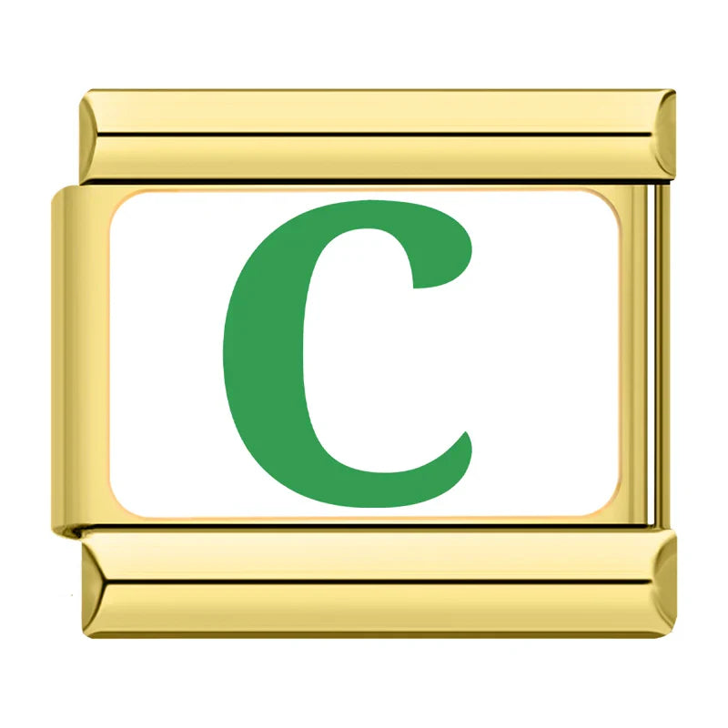 Golden Colorful 26 English Letters TZ042