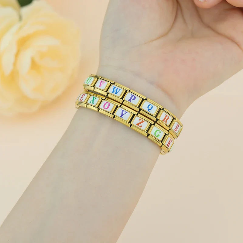 Golden Colorful 26 English Letters TZ042