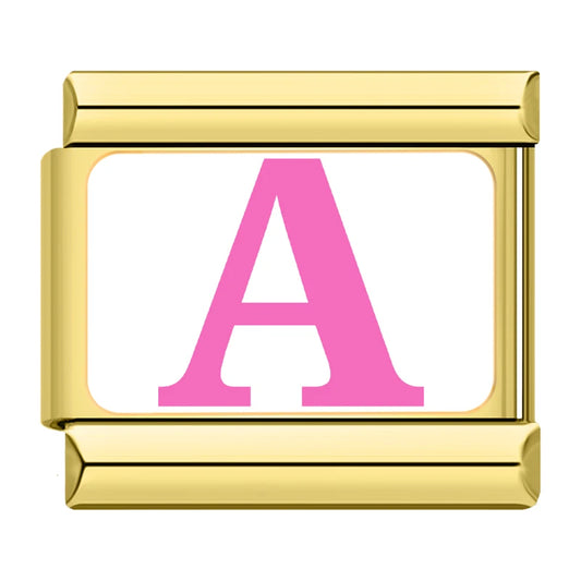 Golden Playful letters Initial Italian Charms