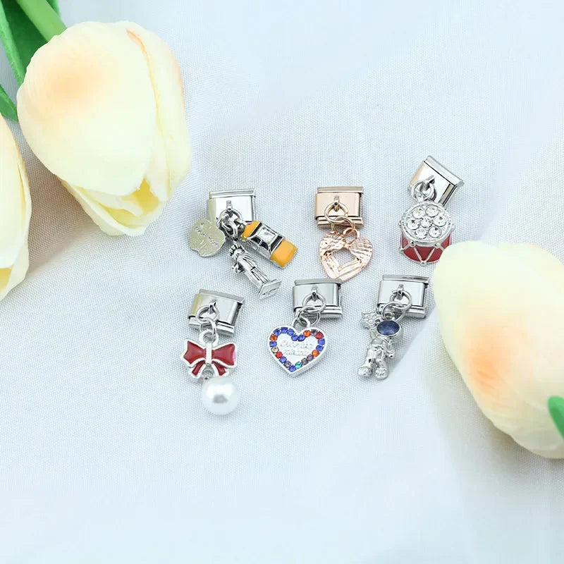 colorful charms Heart Butterfly Beetles Astronauts Shark