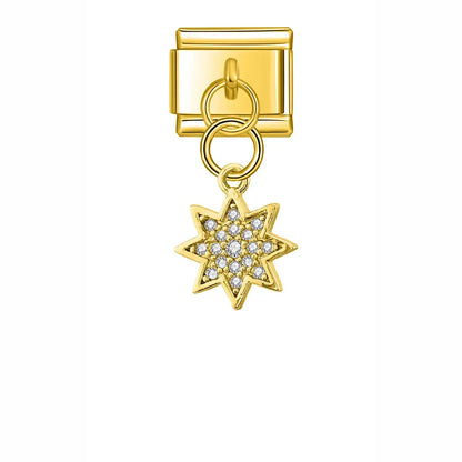 The Key, Paper Clip, Star & Snowflake Shiny Dangle Charm