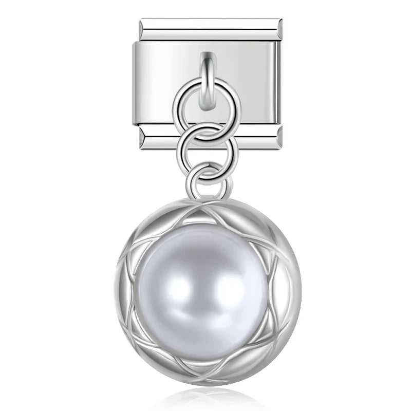 Bow Knot Angel Wings Shiny silver charms