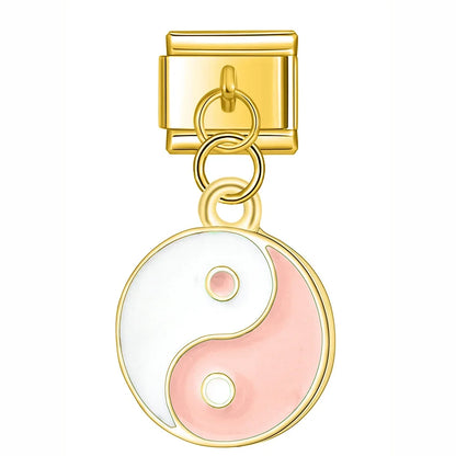 The Harmony Yin Yang Enamel Dangle Charm in Silver & Gold