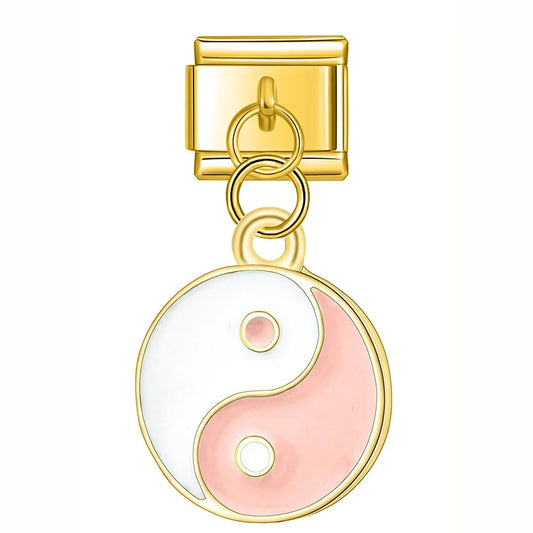 The Harmony Yin Yang Enamel Dangle Charm in Silver & Gold