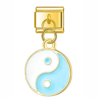 The Harmony Yin Yang Enamel Dangle Charm in Silver & Gold