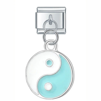 The Harmony Yin Yang Enamel Dangle Charm in Silver & Gold