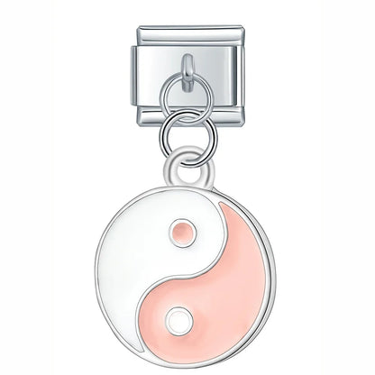 The Harmony Yin Yang Enamel Dangle Charm in Silver & Gold