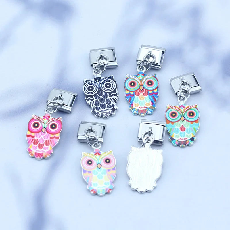 Daisy Colourful Glaze Owl charms