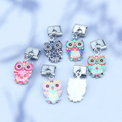 The Colourful Glaze Owl Dangle Charm