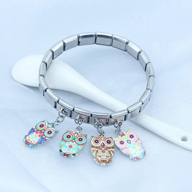 Daisy Colourful Glaze Owl charms