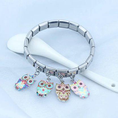 The Colourful Glaze Owl Dangle Charm