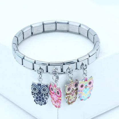 The Colourful Glaze Owl Dangle Charm