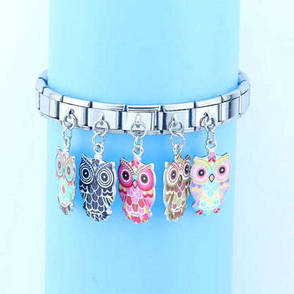 The Colourful Glaze Owl Dangle Charm