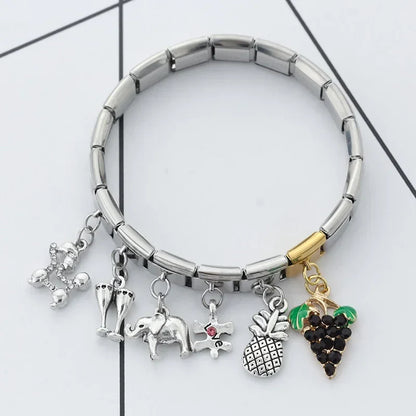 Elephant, Poodle & Love Puzzle Italian Charms