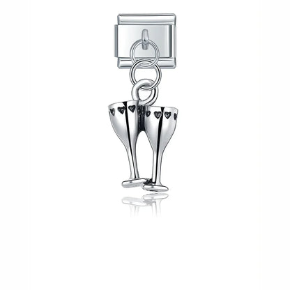 Elephant, Poodle & Love Puzzle Italian Charms