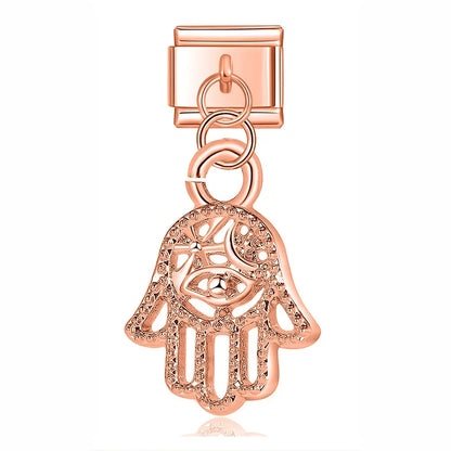 The Heart, Palm Tree & Christmas Tree Dangle Charm in Silver