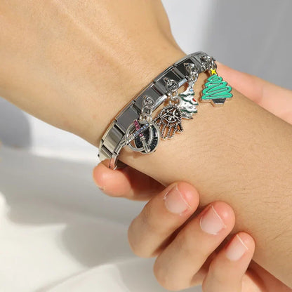 The Heart, Palm Tree & Christmas Tree Dangle Charm in Silver