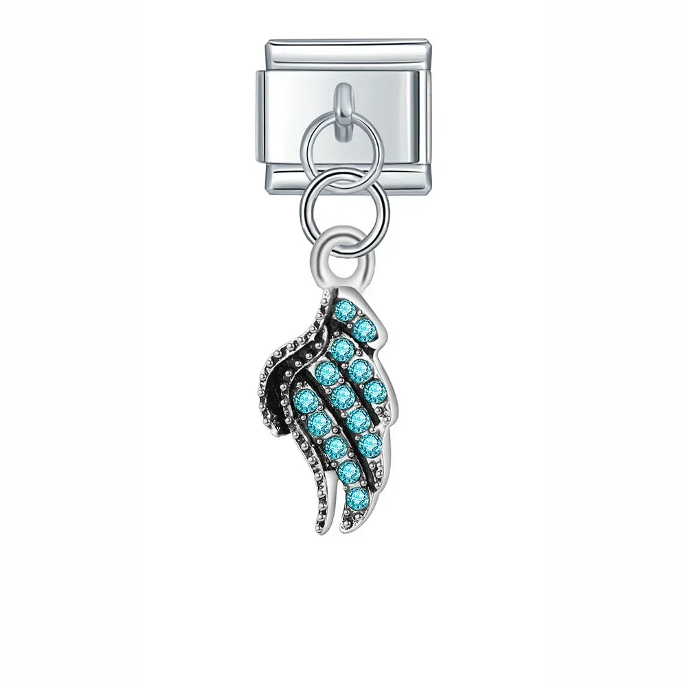 Star Key Cat Wing Starfish dangle charms silver