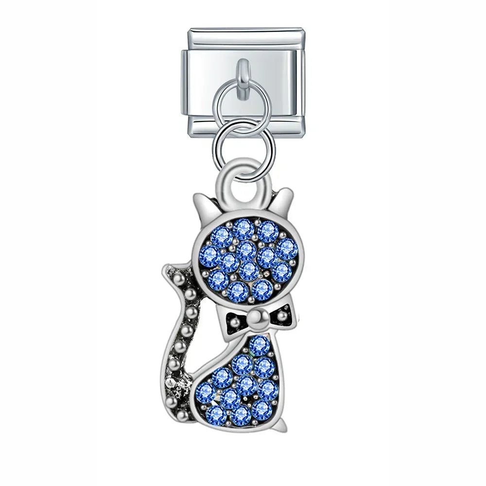 Star Key Cat Wing Starfish dangle charms silver