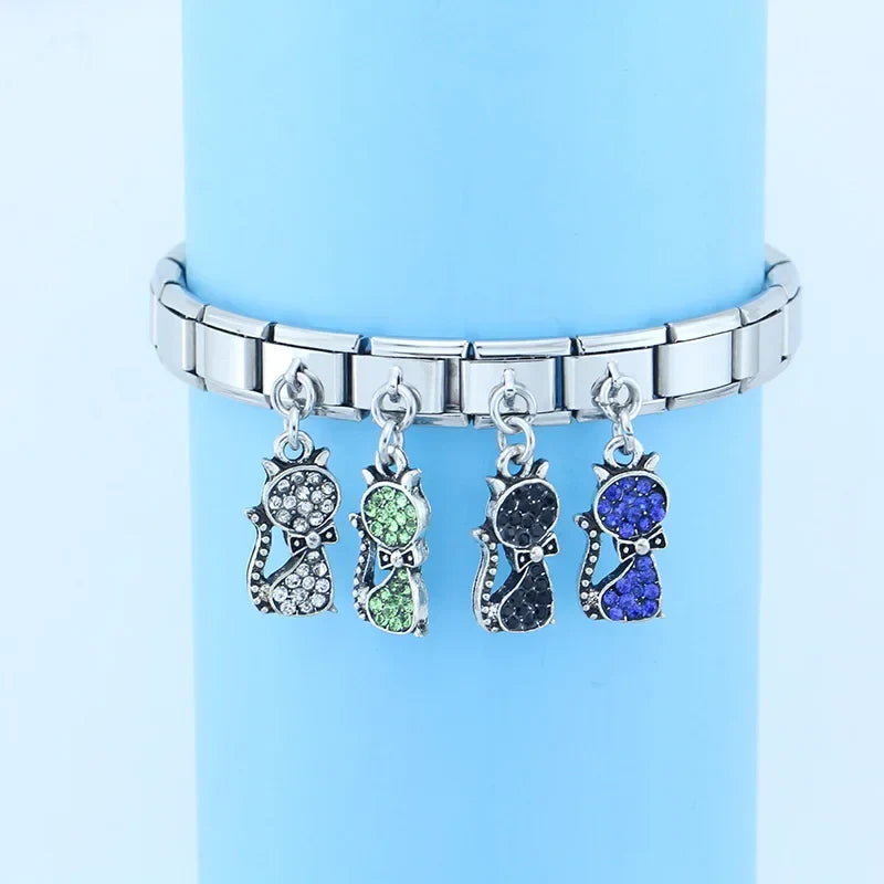 Star Key Cat Wing Starfish dangle charms silver