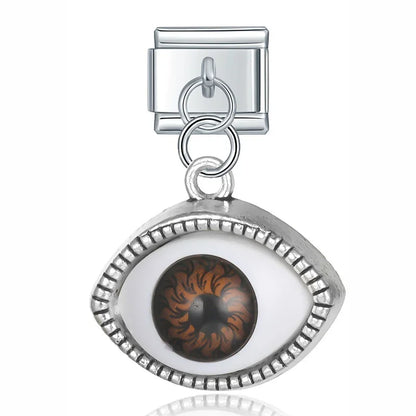 Evil Eye & Hamsa Palm Pendant Italian Charms – Gold & Silver 9mm Bracelet Links