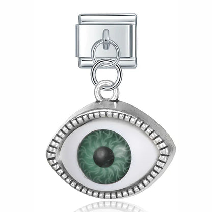 Evil Eye & Hamsa Palm Pendant Italian Charms – Gold & Silver 9mm Bracelet Links